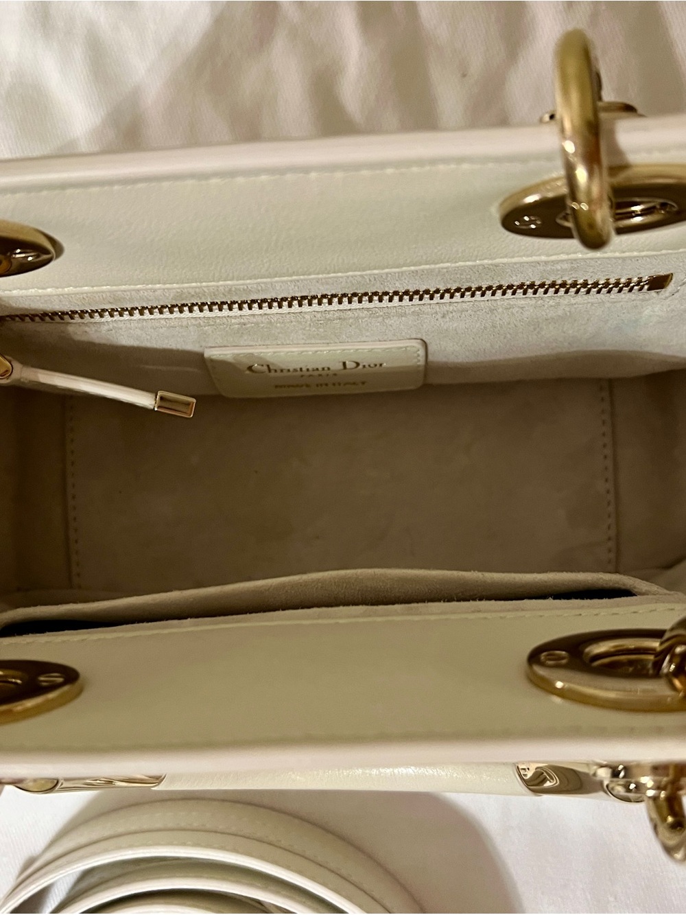 Christian Dior Lady 95.22 Mini White Calfskin Bag - Picture 6 of 8